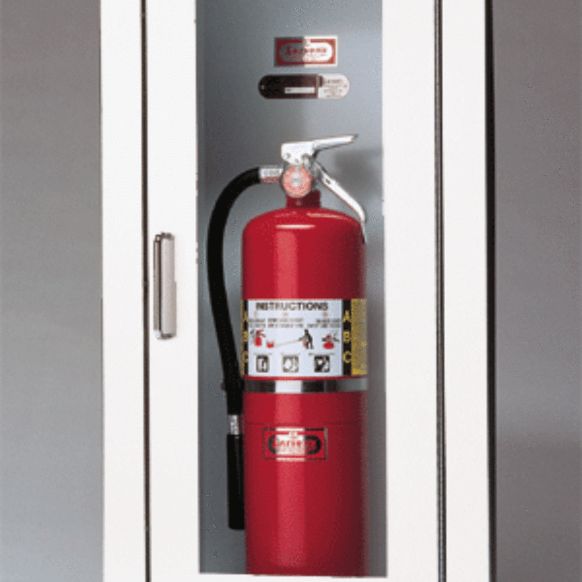 FIRE EXTINGUISHERS AND CABINETS